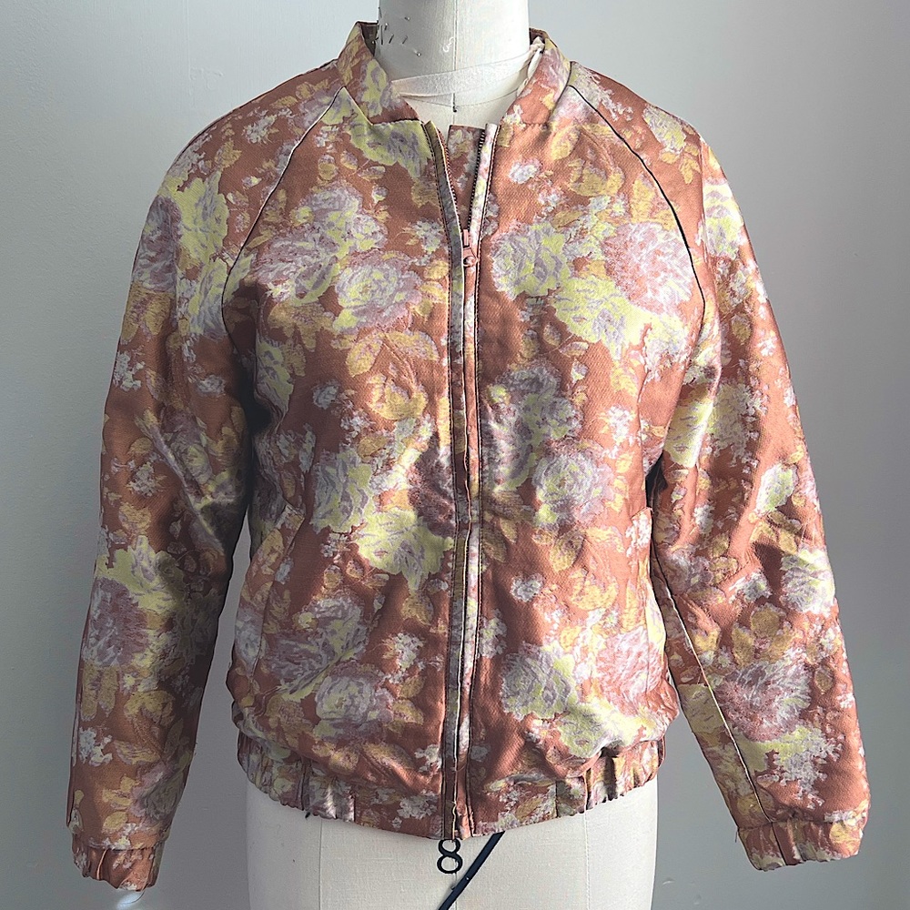 H&M JACQUARD FLORAL VARSITY STYLE JACKET